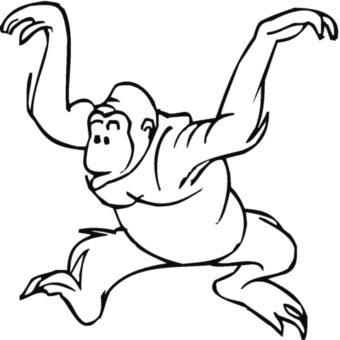 Gorilla Dance Coloring Page